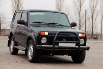 Lada Niva und Urban 1977- Frontbügel QT007 Schwarz (Edelstahl) Foto 5