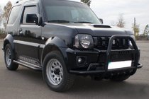 Suzuki Jimny 1998-2018 Frontbügel QT007-Exclusive Black (mit Schriftzug, Edelstahl) Foto 5