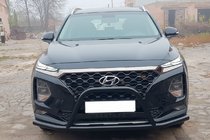 Hyundai Santa Fe 4 2018-2023 Frontbügel WT006 Schwarz (Edelstahl) Foto 2