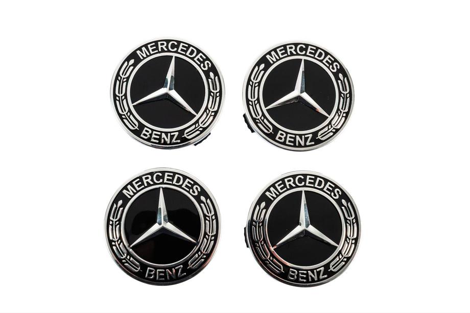 Mercedes-Benz Felgendeckel 71/75 mm ohne Ring (4 Stk, schwarz V5) Image