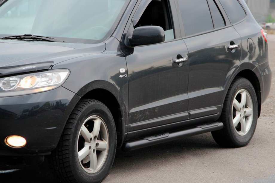 Hyundai Santa Fe 2 2006-2012 Seitliche Rohre B3 Black (2 Stk., Edelstahl) Image