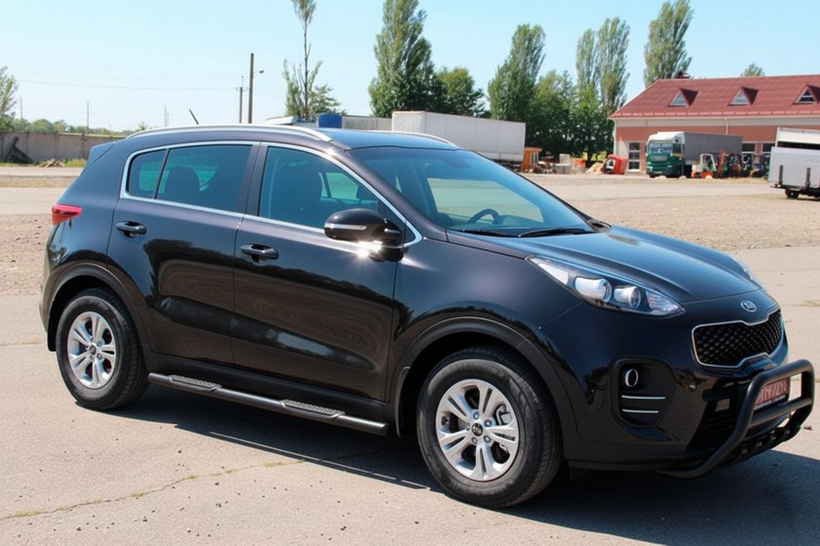 Kia Sportage 2015-2021 Seitenschutzrohre BB002 Schwarz (2 Stk., Edelstahl) Foto 2