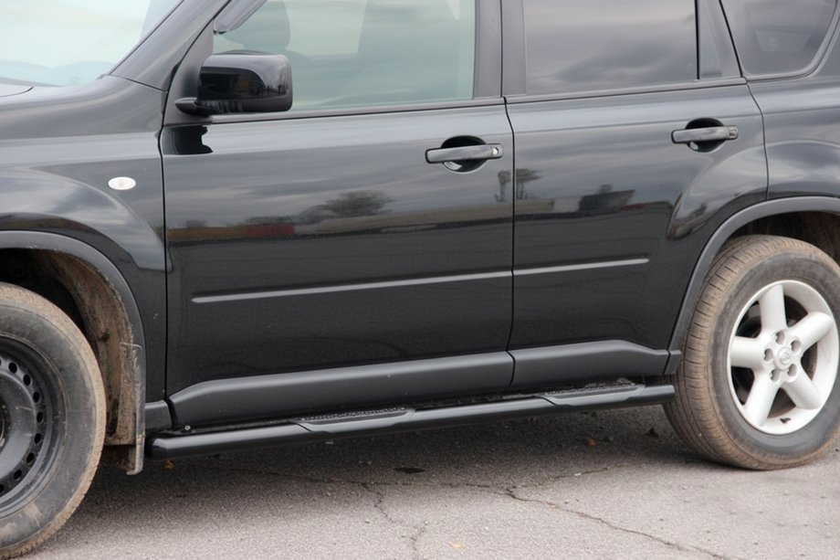 Nissan X-trail T31 2007-2014 Seitenschutzrohre BB002 Schwarz (2 Stk., Edelstahl) Image