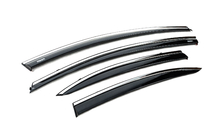 Honda Civic Sedan VIII 2006-2011 Windabweiser mit Chromleiste (4 Stk, Niken) Foto 3