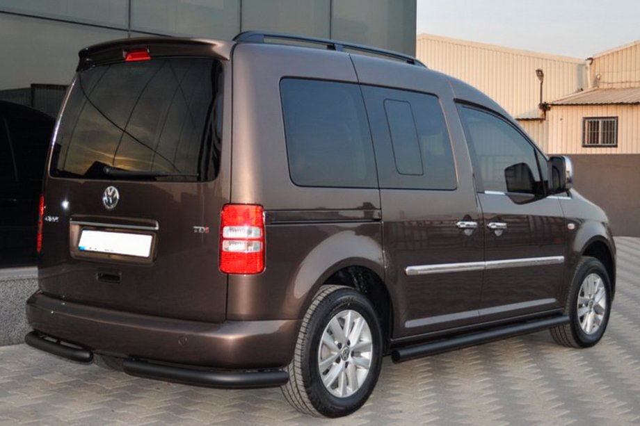 Volkswagen Caddy 2015-2020 Seitenschutzrohre BB001 Schwarz (2 Stk., Edelstahl) d60, Standardbasis Foto 6