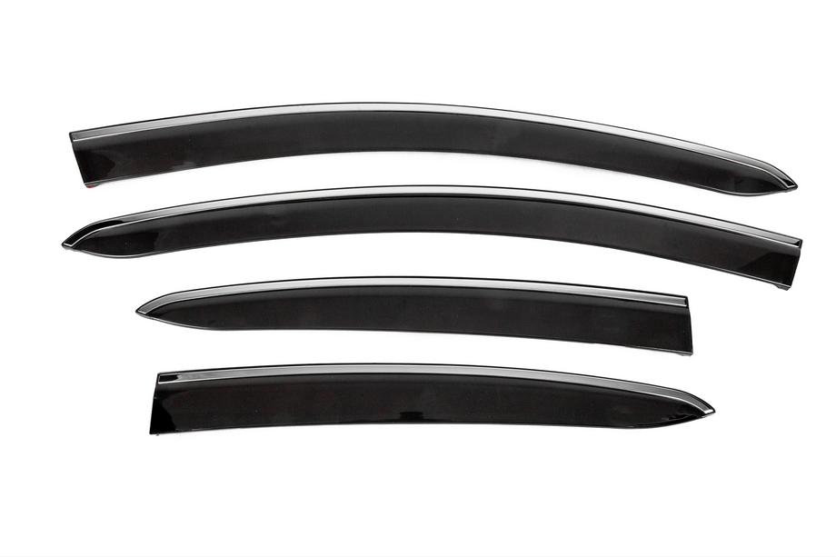 Fiat Linea 2006-2018 Windabweiser mit Chromleisten (4 Stk., Sunplex Chrome) Image