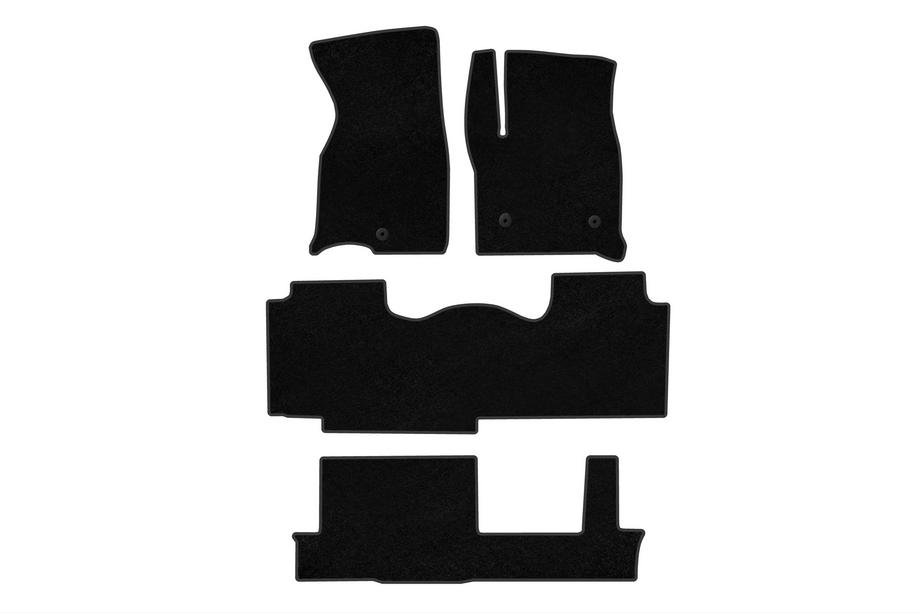 Chevrolet Tahoe 2020- Textil Fußmatten Deluxe (3 Reihen, Schwarz) Image