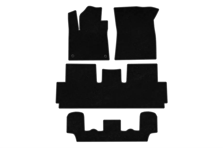 Citroen C-4 Picasso 2013–2022 Textil-Fußmatten Classic (Für Grand, 3 Reihen, Schwarz) Image