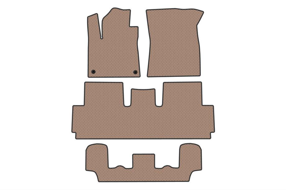 Citroen C-4 Picasso 2013–2022 Gummimatten Carsuit (Für Grand, 3 Reihen, Beige) Foto 1