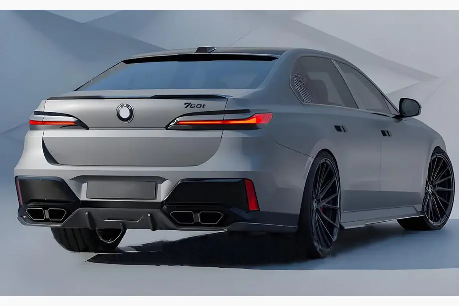 BMW 7 Series G70/G71 2022- Heckdiffusor mit Endrohren (für M760, M-Sport und i7 M70) Foto 2