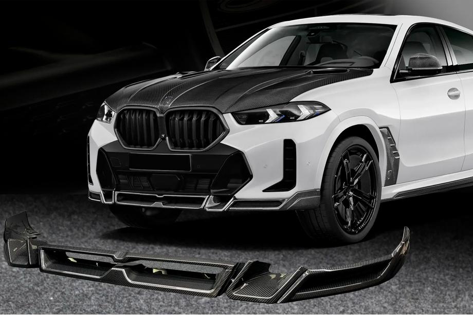 BMW X6 G06 2019–2027 Frontstoßstangenlippe Lip LRT (für M-Sport 2023+, Carbon) Image