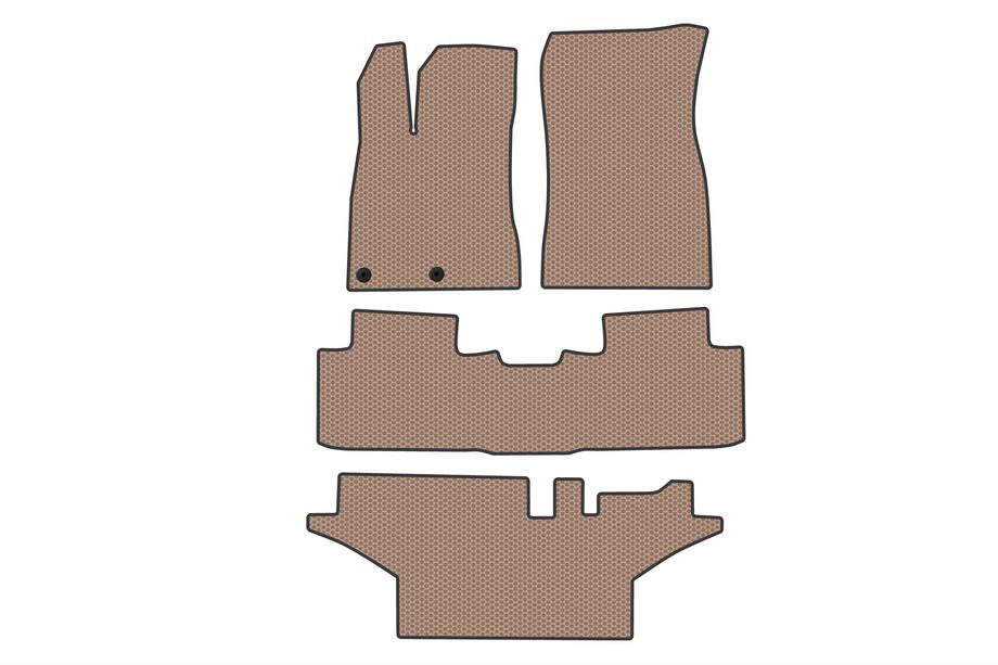 Peugeot 5008 2024- Gummimatten Carsuit (3 Reihen, Beige) Image