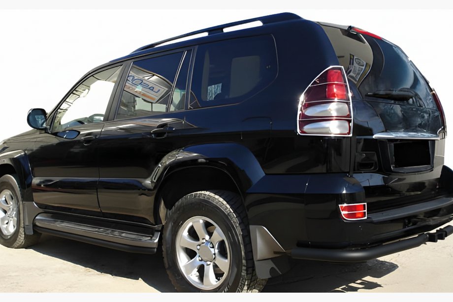 Toyota Land Cruiser Prado 120 2002-2009 Hintere Eckschutzrohre AK003 Schwarz (2 Stk., Edelstahl) Image