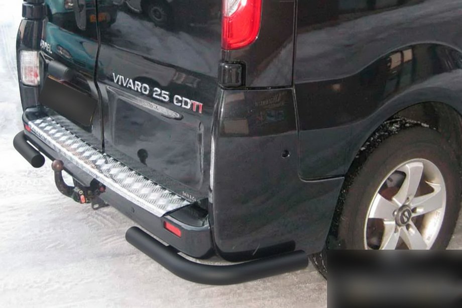 Opel Vivaro 2001–2015 Hintere Eckschutzrohre AK003 Schwarz (Edelstahl) Foto 2