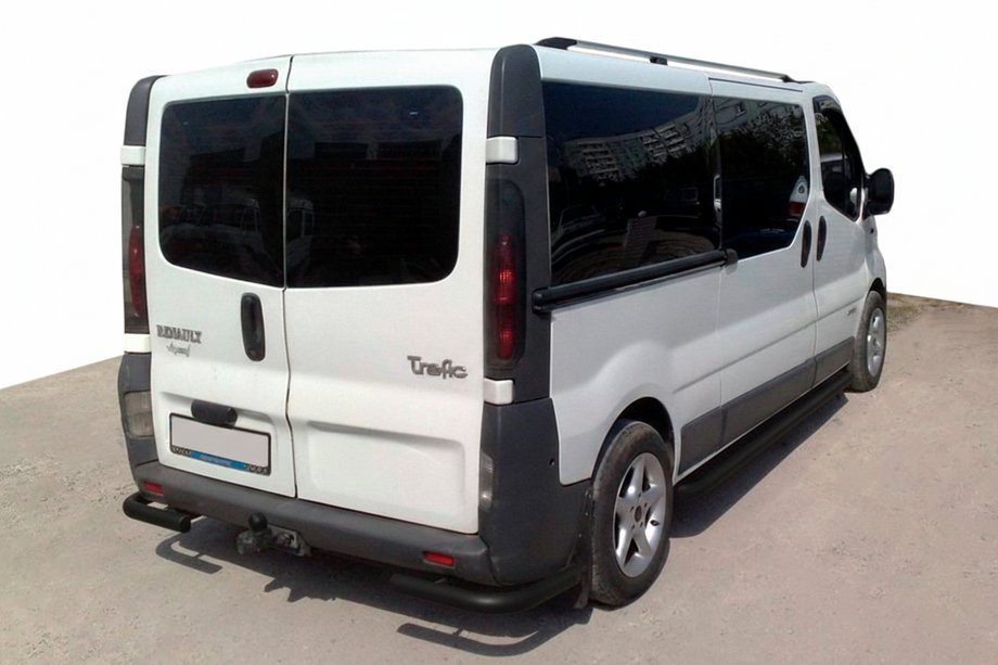 Nissan Primastar 2002-2014 Hintere Eckschutzrohre AK003 Schwarz (Edelstahl) Foto 1
