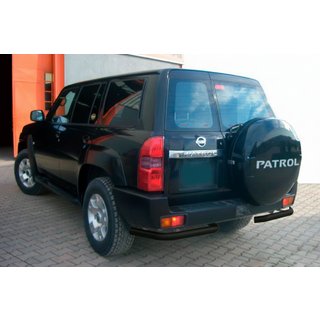 Hintere Eckschutzrohre AK003 Schwarz (2 Stk, Edelstahl) Nissan Patrol Y61 1997-2011