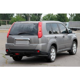 Hintere Eckschutzrohre AK003 Schwarz (2 Stk., Edelstahl) Nissan X-trail T31 2007-2014 Foto 1