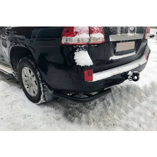 Hintere Eckschutzrohre AK003 Schwarz (2 Stk., Edelstahl) Toyota Land Cruiser 200 2007-2021 Foto 1