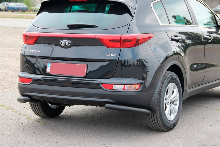 Kia Sportage 2015-2021 Hinterer Eckenschutz AK003 Schwarz (Edelstahl) Foto 2