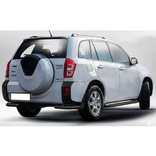 Hintere Eckschutzrohre AK003 Schwarz (2 Stk., Edelstahl) Chery Tiggo 3 2005- Foto 1