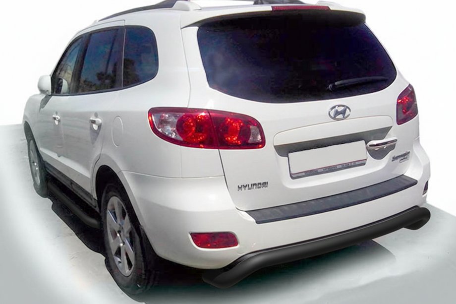 Hyundai Santa Fe 2 2006-2012 Heckbügel AK007 Schwarz (Edelstahl) Image