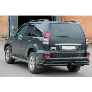 Hintere Doppelrohre AK003-1 Schwarz (2 Stk., Edelstahl) Toyota Land Cruiser Prado 120 2002-2009 Foto 3