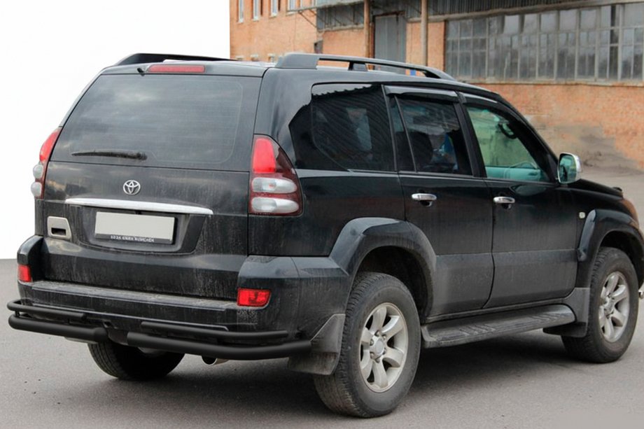 Toyota Land Cruiser Prado 120 2002-2009 Hintere Doppelrohre AK003-1 Schwarz (2 Stk., Edelstahl) Image