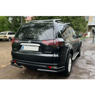 Hinterer Schutzbügel AK003-Double Black (2 Stk., Edelstahl) Mitsubishi Pajero Sport 2008-2015