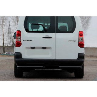 Hintere Eckschutzrohre AK-003 Schwarz (Edelstahl) Peugeot Partner Tepee 2008-2018 Foto 1