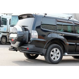 Hinterer Doppelrohrbügel AK003 Schwarz (Edelstahl) Mitsubishi Pajero Wagon IV 2006-2021 Foto 2