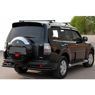 Hinterer Doppelrohrbügel AK003 Schwarz (Edelstahl) Mitsubishi Pajero Wagon IV 2006-2021 Foto 1