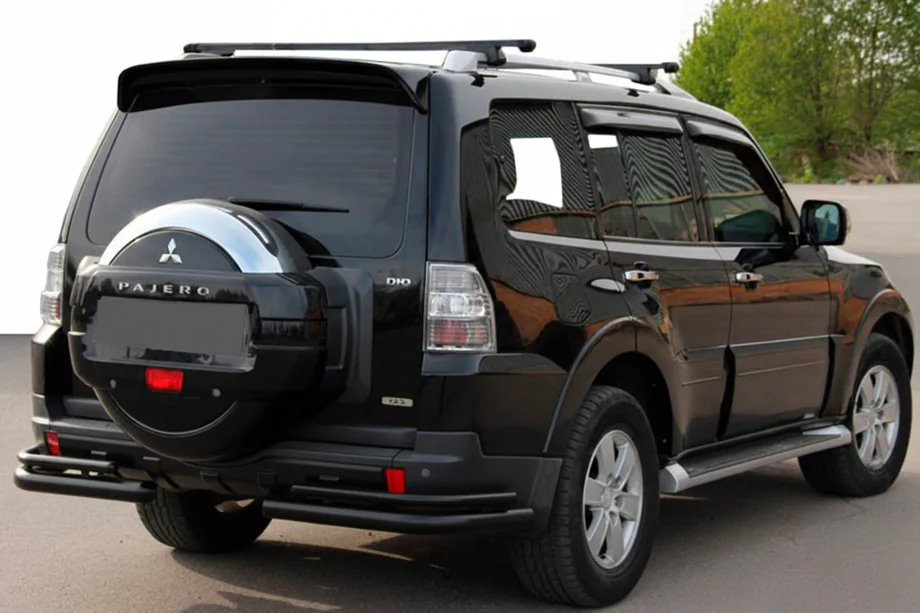 Mitsubishi Pajero Wagon IV 2006-2021 Hinterer Doppelrohrbügel AK003 Schwarz (Edelstahl) Image