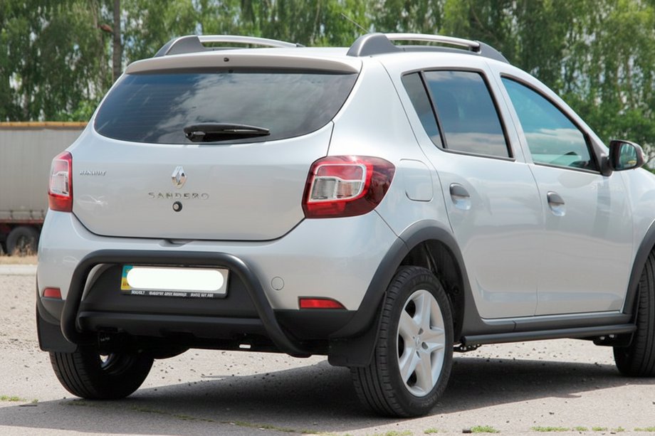 Dacia Sandero 2013-2020 Heckbügel AK007 Schwarz (Edelstahl) Image