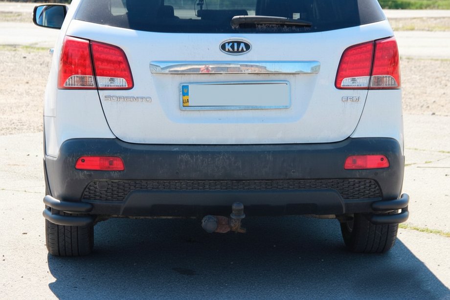 Kia Sorento II XM 2009-2014 Hintere Doppel-Eckschutz AK003-Doppel Black (Edelstahl) Foto 2