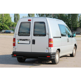 Hintere doppelte Eckrohre AK003 Double Black (Edelstahl) Citroen Jumpy 1996-2007 Foto 2