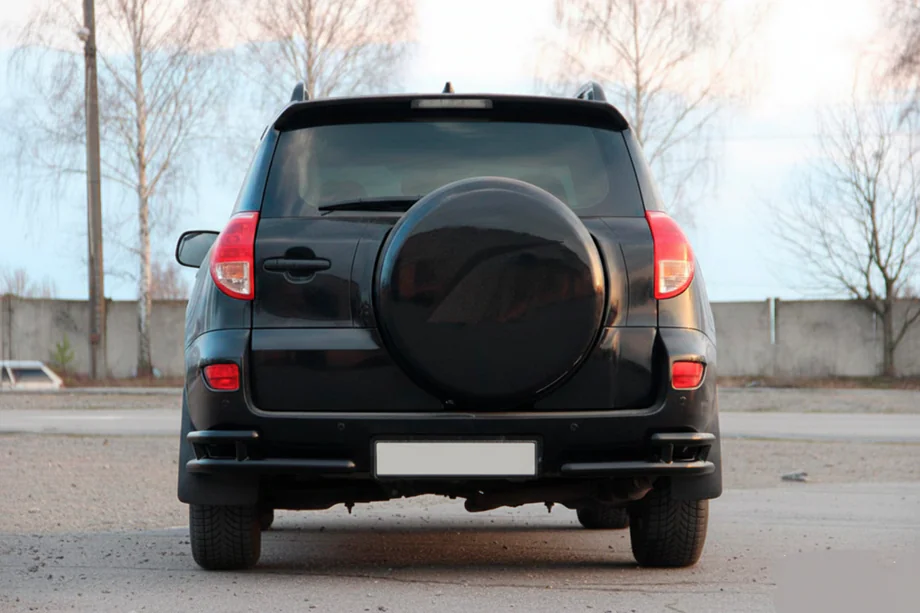 Toyota Rav 4 2006-2013 Hintere Eckschutzrohre AK003-double Schwarz (2 Stk., Edelstahl) Image