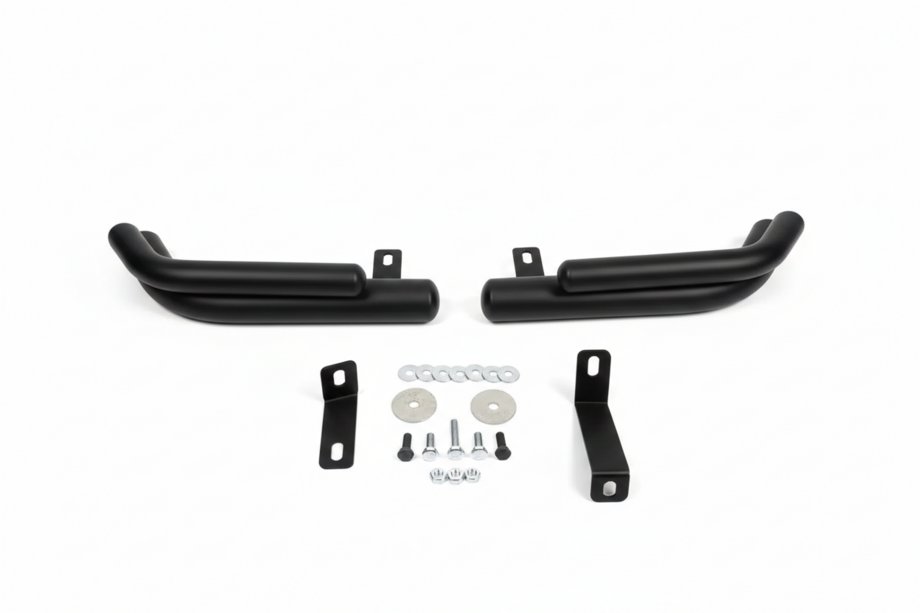 Hyundai Santa Fe 2 2006-2012 Hintere Doppel-Eckschutzrohre AK003 Double Black (Edelstahl) Foto 3