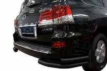 Lexus LX570/450d 2008-2022 Hintere Doppel-Eckrohre Black (Edelstahl) Foto 1