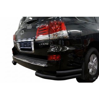 Hintere Doppel-Eckrohre Black (Edelstahl) Lexus LX570/450d 2008-2022