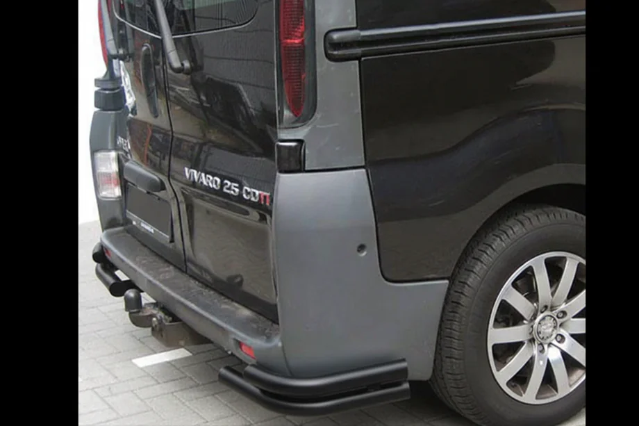 Renault Trafic 2001–2015 Hintere Eckschutzrohre AK003-Doppel Black (Edelstahl) Foto 3