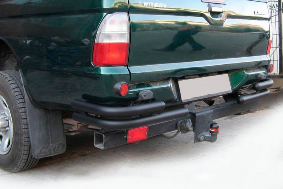Mitsubishi L200 1996-2006 Hintere Eckschutzrohre AK003-Double Black (2 Stk., Edelstahl) Foto 1