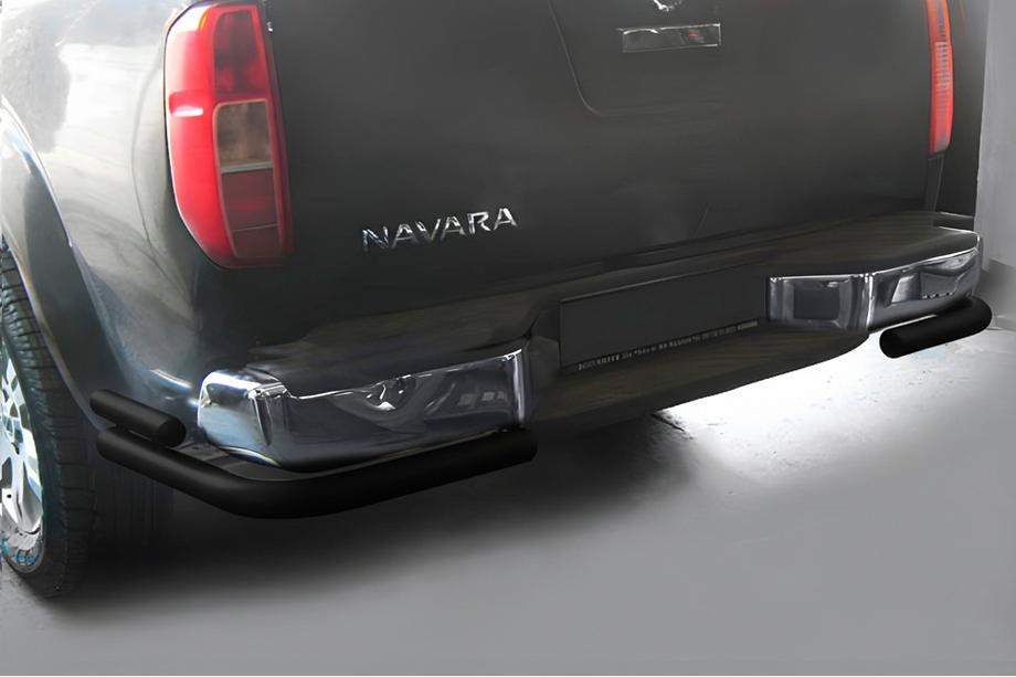 Nissan Navara 2006-2015 Hinterer Unterfahrschutz AK003-Doppelt Schwarz (Edelstahl) Image