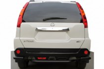 Nissan X-trail T31 2007-2014 Hintere Eckschutzrohre mit Mittelteil AK0073 Schwarz (2 Stk., Edelstahl) Foto 1
