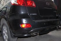 Hyundai Santa Fe 2 2006-2012 Hintere Eckschutzrohre mit Mittelteil AK0073 Schwarz (2 Stk., Edelstahl) Foto 1