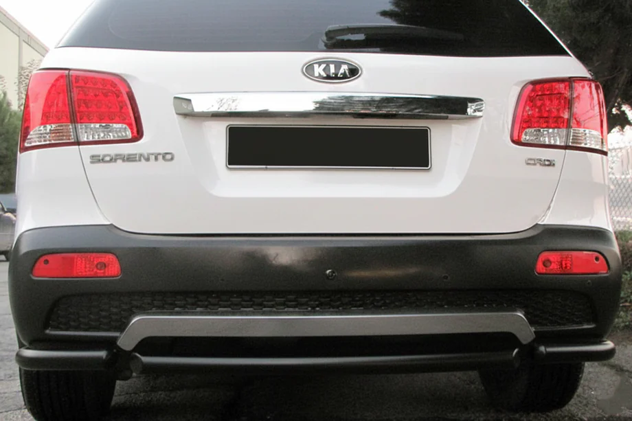 Kia Sorento II XM 2009-2014 Hintere Eckschutzrohre mit Mittelteil AK007-3 Schwarz (2 Stk., Edelstahl) Foto 1