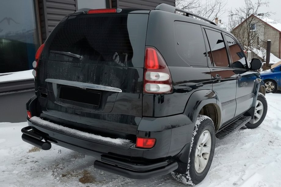 Toyota Land Cruiser Prado 120 2002-2009 Hintere Doppelrohre AK003-2 Schwarz (2 Stk., Edelstahl) Image