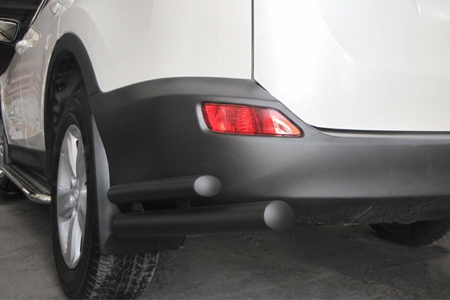 Toyota Rav 4 2013-2018 Hintere Eckschutzrohre AK003-Doppel Black (Edelstahl) Foto 1
