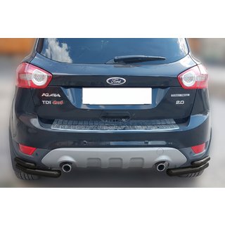 Hintere doppelte Eckrohre AK003-double Schwarz (2 Stk., Edelstahl) Ford Kuga 2008-2013 Foto 1