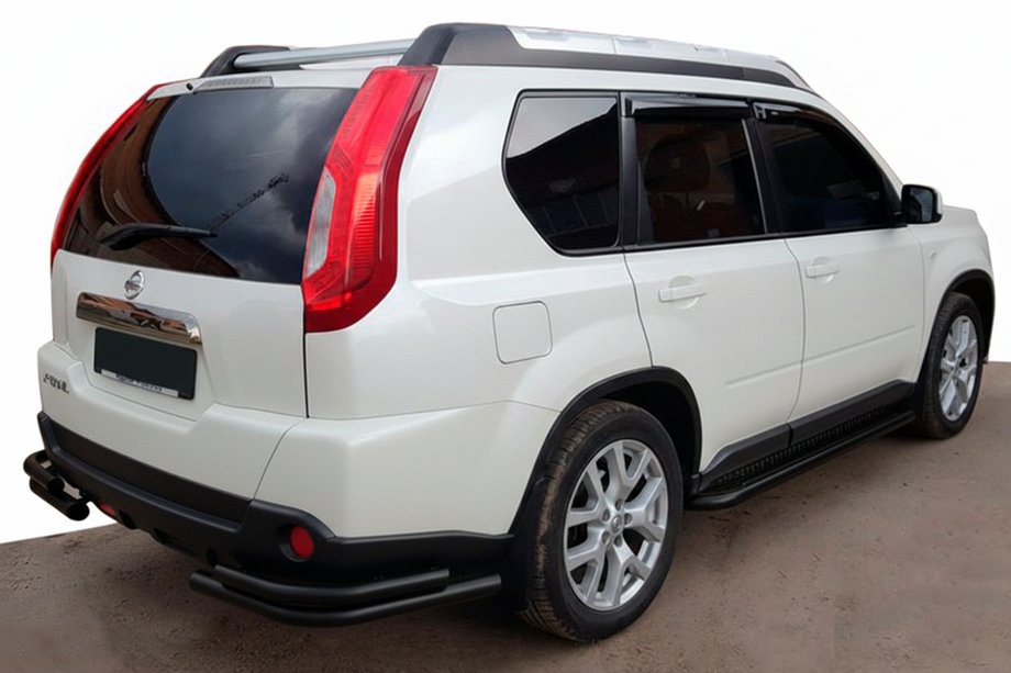 Nissan X-trail T31 2007-2014 Hintere Eckschutzrohre AK003-Double Black (2 Stk., Edelstahl) Image