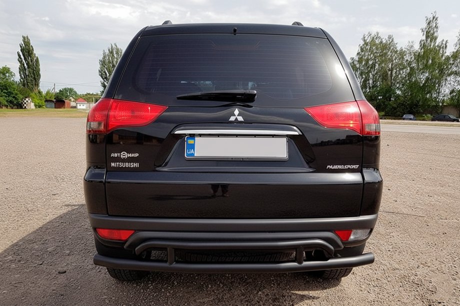Mitsubishi Pajero Sport 2008-2015 Hinterer Schutz AK002-2 Schwarz (2 Stk, Edelstahl) Foto 1